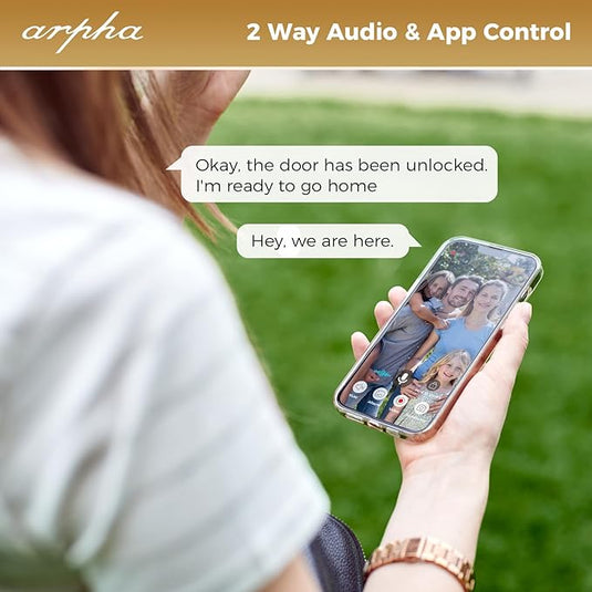 Arpha AL501 Smart Door Lock with 2K Video Camera Wi-Fi Two-Way Audio Motion Detection