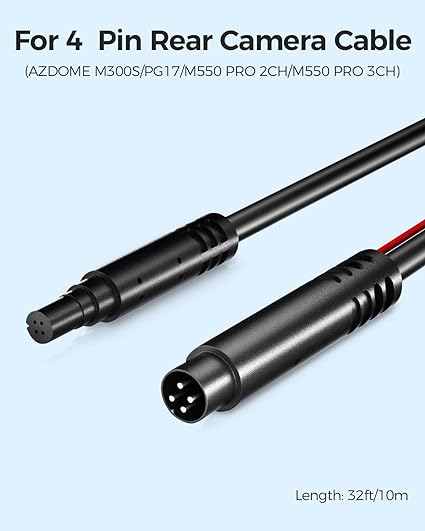 AZDOME Extend Cable 4 Pin 6m for M300S/M550 Pro/PG17/M580-2CH