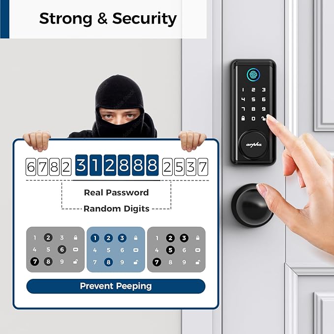 Load image into Gallery viewer, Arpha D601K Electronic Keypad Deadbolt Lock with Handle Set 6-in-1 Fingerprint Door Lock
