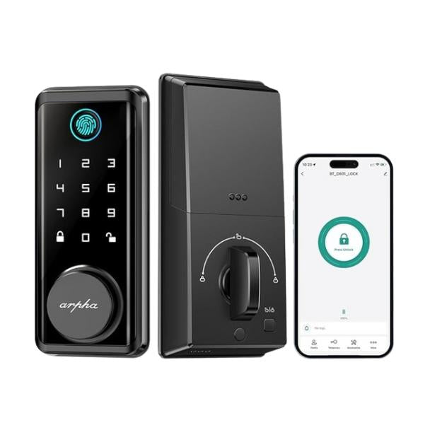 Load image into Gallery viewer, Arpha D601 Electronic Keypad Deadbolt Lock with Fingerprint Unlock APP Control
