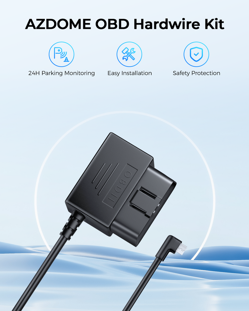 Load image into Gallery viewer, AZDOME OBD Hardwire Kit Mini USB Port, Support Parking Mode, 11FT 12V-24V to 5V for M550 M550 Pro GS63H M63 Lite PG 17 Dash Cam
