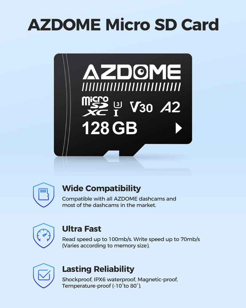 Load image into Gallery viewer, AZDOME 128GB Micro SD Card Memory Card for AZDOME  Dash Cam
