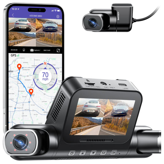 AZDOME M660 4CH Dash Cam 2K with Smart Voice Control 128GB eMMC 24H Parking Mode