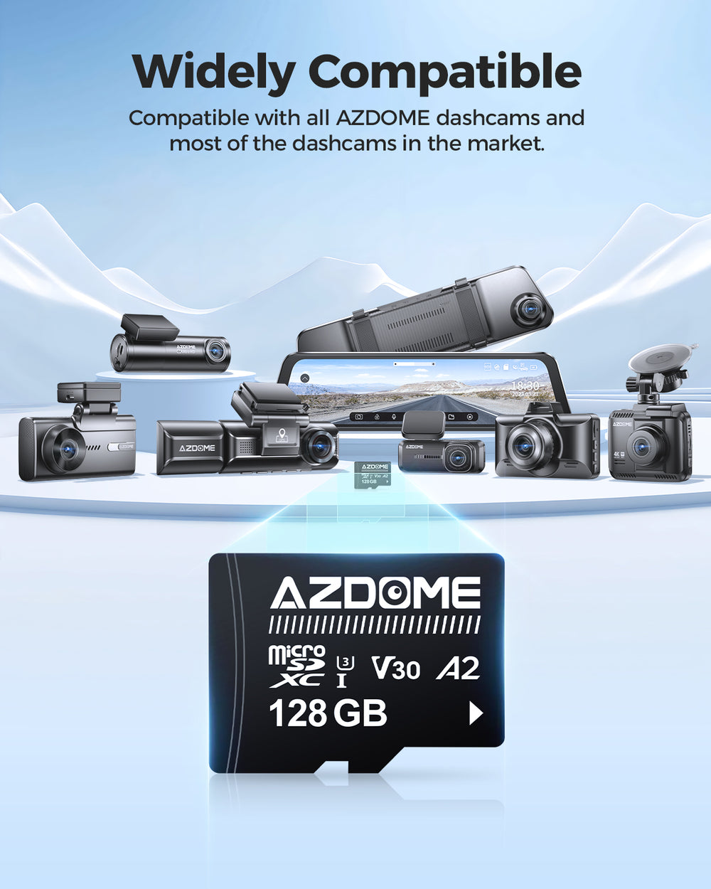 Sd Card 256 Go Carte MicroSD 128 Go U3 A2 Pour Dashcam AZDOME - Compatible 4K Et Full HD - Haute Vitesse D'écriture Stockage Vidéo Continu Sd Card 256 Go Carte MicroSD 128 Go U3 A2 Pour Dashcam AZDOME - Compatible 4K Et Full HD - Haute Vitesse D'écriture Stockage Vidéo Continu