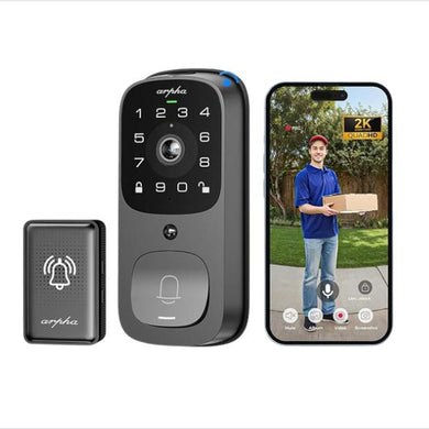 Arpha AL501 Smart Door Lock with 2K Video Camera Wi-Fi Two-Way Audio Motion Detection