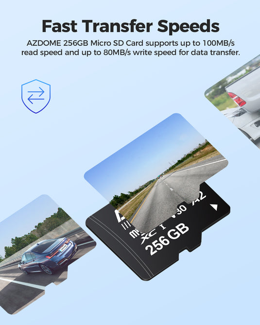 AZDOME 256GB Micro SD Card Universal for AZDOME Dash Cam