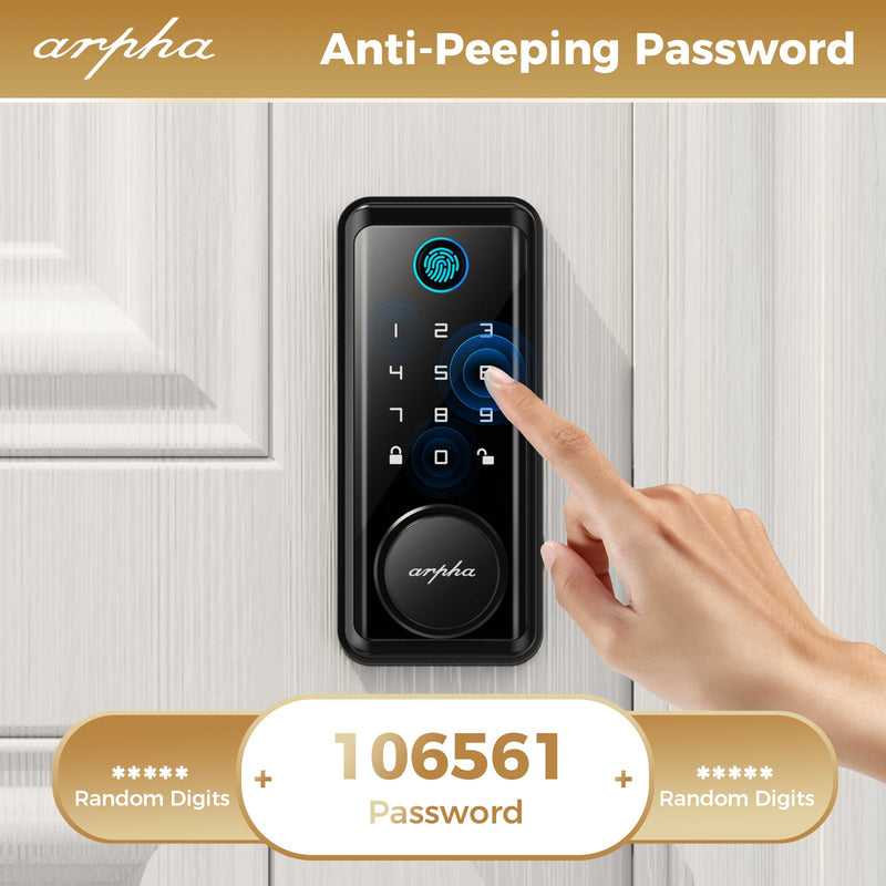 Load image into Gallery viewer, Arpha D601 Electronic Keypad Deadbolt Lock with Fingerprint Unlock APP Control
