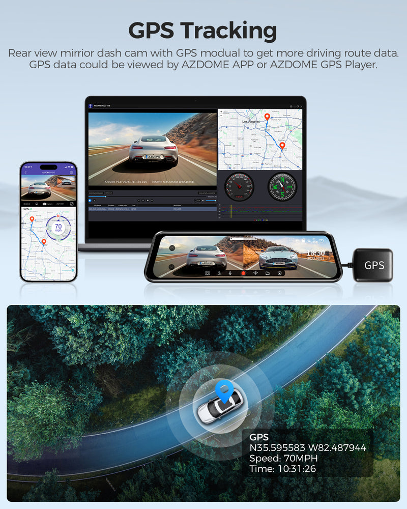 Load image into Gallery viewer, AZDOME PG17 2CH Mirror Dash Cam 2.5K with 12&quot; Touch Screen 24H Parking Mode
