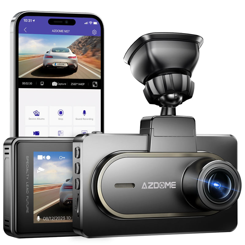 Load image into Gallery viewer, AZDOME M27 1CH Dash Cam 2K with  3&quot; Display 24H Parking Mode
