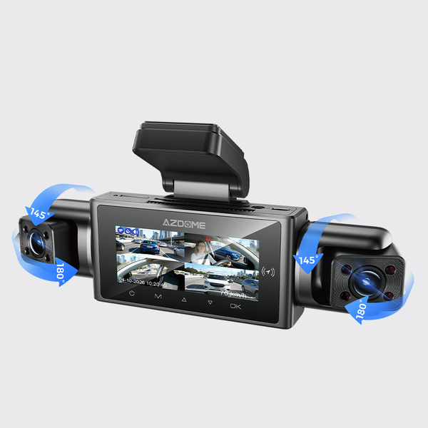 AZDOME 4-Channel Dash Cam with Apple Find My, Built-in 2K + 3×1080P, GPS, 5GHz WiFi, G-Sensor, Supports 234 Hours Parking Monitoring