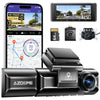 AZDOME M550 Max 4K 3 Channel Dash Cam, 4K+2.5K+1080P Front and Rear Inside Built-in WiFi GPS, 64GB Card Included, Triple Car Camera with 3.19" Screen, IR Night Vision, WDR, 24H Parking Mode