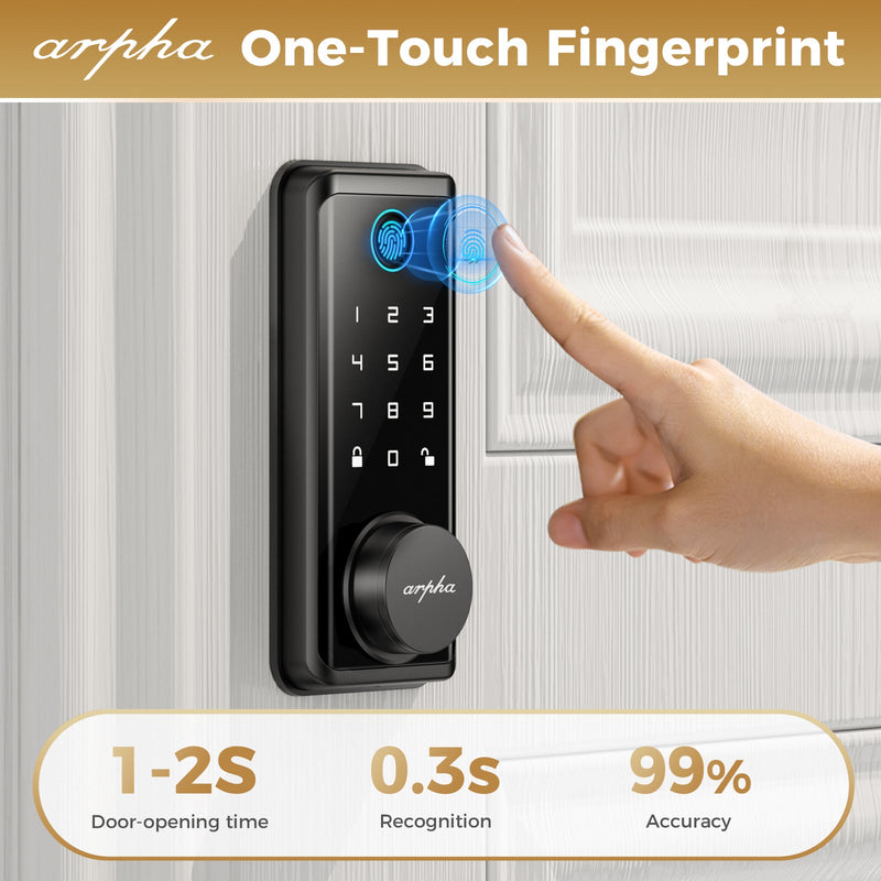 Load image into Gallery viewer, Arpha D601 Electronic Keypad Deadbolt Lock with Fingerprint Unlock APP Control
