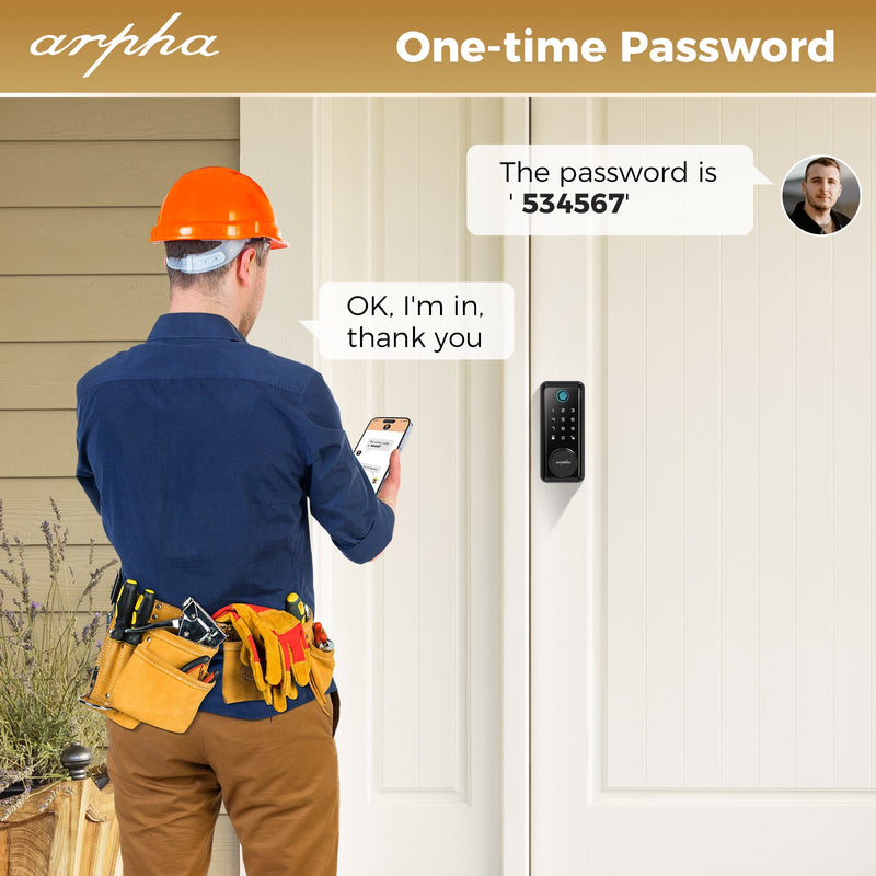 Load image into Gallery viewer, Arpha D601 Electronic Keypad Deadbolt Lock with Fingerprint Unlock APP Control
